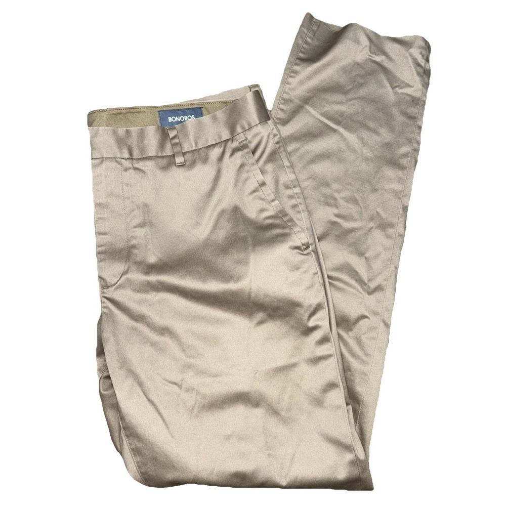 Bonobos Thursday Tailored Fit Men's Dress Pants, Size 36x32, Golf Preppy Khaki‎